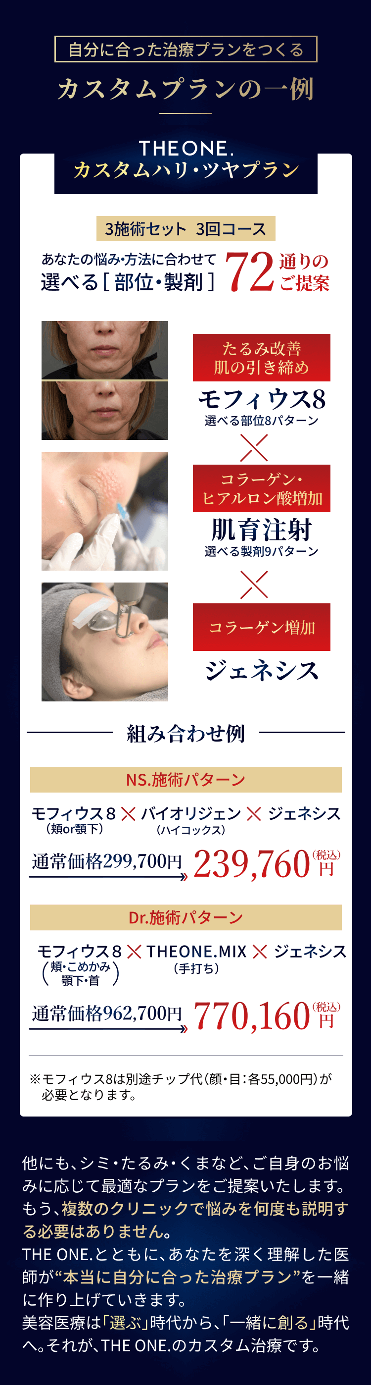 自分に合ったプランをつくる。カスタムプランの一例