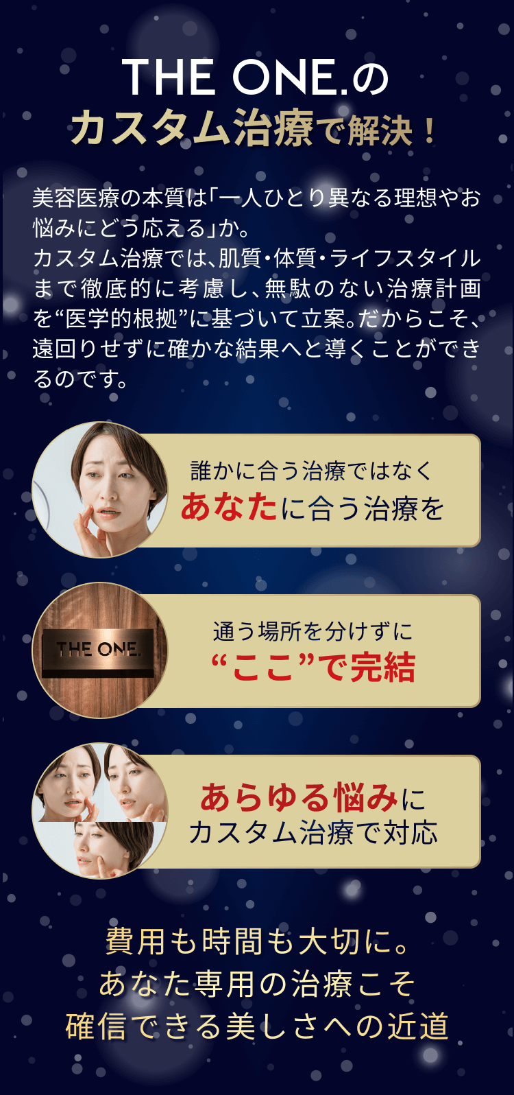 THE ONE.のカスタム治療で解決