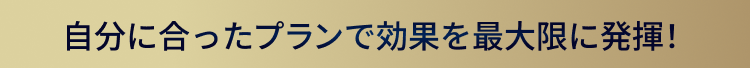 自分に合ったプランで効果を最大限に発揮
